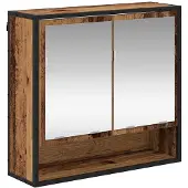 vidaXL Wandplank met plank Wandgemonteerd Oudhout 65 x 20 x 60 cm