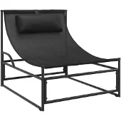 vidaXL Tuinligstoel Antraciet 87x74x73 cm Staal en Textileen