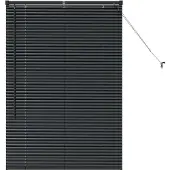 vidaXL Venetiaanse jaloezie Zwart 130 x 85 cm 25 mm Aluminium