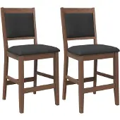 vidaXL Barkrukken met kussens 2 stuks Bruin massief hout rubber