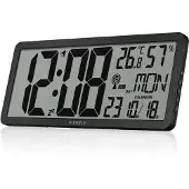 KIENZLE Wandklok - Digitaal XXL - Antraciet - Zwart