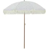 vidaXL Strandparasol Grijs en wit 160 x 160 x 196 cm