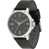 HUGO Analoog horloge 'Smooth' rood / zwart / zilver