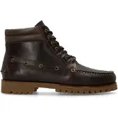 Manfield Donkerbruine leren veterboots | Maat 46