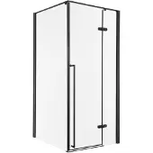 Kerra Long douchecabine zwart 80x90cm met 80cm deur