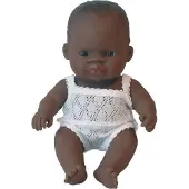 Miniland Babypop Donkere Jongen 21 Cm