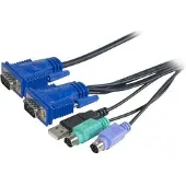 Exertis Connect KVM-combinatiekabel USB, PS/2, 3,0 m, KVM schakelaar kabel
