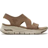 SKECHERS Dames Arch Fit Brightest Day Sandalen bruin (38), 3 tot 5 cm, Geen, Casual 119458
