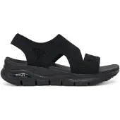 SKECHERS Dames Arch Fit Sandalen zwart (38), 1 tot 3 cm, Klittenband, Casual 119458
