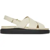 Clarks Dames Aristella Sun Back Strap Sandalen Cream Leather