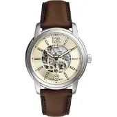 Fossil Analoog horloge 'Heritage' crème / donkerbruin / zilver