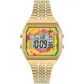 Adidas Digitaal horloge lichtblauw / geel / goud / lichtgroen / fuchsia