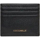 Coccinelle Leren Kaarthouder Metallic Soft Document Holder Noir Zwart