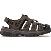 SKECHERS Heren Tresmen Sandalen - Bruin Outseen (43), 1 tot 3 cm, Klittenband, Casual, Sportief, Buiten 204111