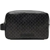 Calvin Klein Toilettas 'Coated Emblem Print' grijs / zwart