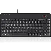 Perixx PERIBOARD-505H PLUS, mini USB-toetsenbord, trackball, hub, zwart