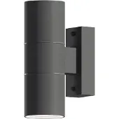 Calex Wandlamp Up & Downlight Turin - 2x GU10 - IP54 Water- en Stofbestendig - Geschikt voor Binnen en Buiten - Eenvoudige installatie - Cilinder - Antraciet