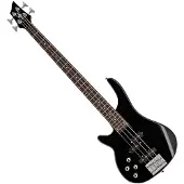 Gear4Music Chicago Left Handed Bass Guitar by Black