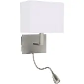 Searchlight LED-wandlamp 6519, alu / grijs / zink, Woon-/ Eetkamer, Textiel / Stof / Zijde, Modern, LED wandlamp