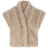 Like Flo Young teddy gilet beige Effen - maat 164 | Gilet van