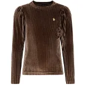 Like Flo Meisjes Tops & T-shirts Esmay Flo Velvet Top - Bruin - Maat 158/164