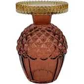 Mansion Atmosphere Kandelaar Acorn 9,8x11cm Bruin bruin Glas Kandelaar