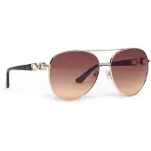 GUESS Aviator Shiny Pale Gold Brown Gradient GU00158 voor dames