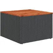 vidaXL 8-delige tuinbankset met kussens, zwart polyrotan