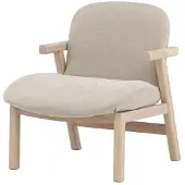 Svea - Nakamura fauteuil - rubberhout en stof - beige