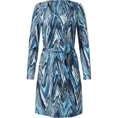Smashed Lemon Damesgetailleerd zig zag geprint jurk |