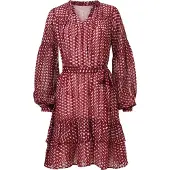 Smashed Lemon Bordeaux en babyroze geometrische jurk |