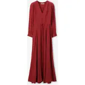 Sissy-Boy Rode Maxi Jurk Met Pofmouwen | Maat: M