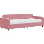 vidaXL Slaapbank met matras 80x200 cm fluweel roze