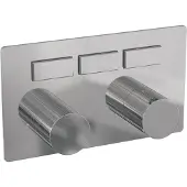 Brauer Stripe 3-weg inbouwthermostaat met drukknoppen met in- en afbouwdelen chroom