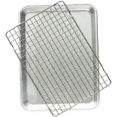 Nordic Ware Naturals quarter sheet bakplaat met rooster Zilverkleurig