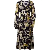 MADELEINE Jurk beige / lichtgroen / zwart