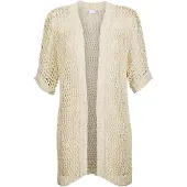 MADELEINE Gebreid vest parelwit