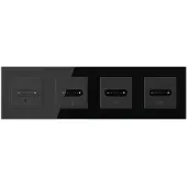 Livolo | Zwart | SR+SR+SR+SR | Slide-Dimmer | Wisselschakelaar | Smart