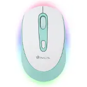 NGS SMOG MINT-RB, Geschikt voor zowel rechtshandigen als linkshandigen, Optisch, Draadloos (RF) + Bluetooth, 2400 DPI, Mintgroene kleur, Wit