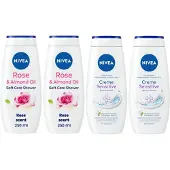 Nivea Douchegel - Mix - 2 x Rose & Almond Oil + 2 x Creme Sensitive