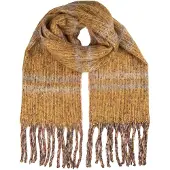 Clayre & Eef Wintersjaal Dames 50x210 cm Geel Textiel