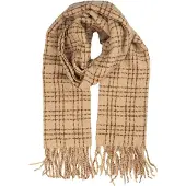 Clayre & Eef Wintersjaal Dames 50x210 cm Beige Textiel