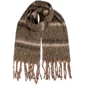 Clayre & Eef Wintersjaal Dames 50x210 cm Bruin Textiel