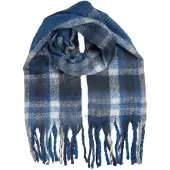 Clayre & Eef Wintersjaal Dames 50x210 cm Blauw Textiel