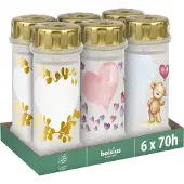 Bolsius - Herdenkingslicht - Wit met Teddybeer & Hartjes & Ballonnen - 6 stuks