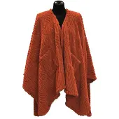 Unique living omslagplaid clio 148x160cm orange flame