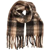 Clayre & Eef Wintersjaal Dames 50x210 cm Bruin Textiel