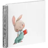 Walther design SA-132 Bunny Nosey - Spiraal album - Formaat 25x25 cm - Wit/Konijn man