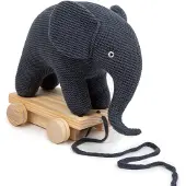 Smallstuff - Elefant - Dark Denim - - One Size - Nachziehspielzeug
