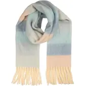 Clayre & Eef Wintersjaal Dames 40x180 cm Blauw Textiel